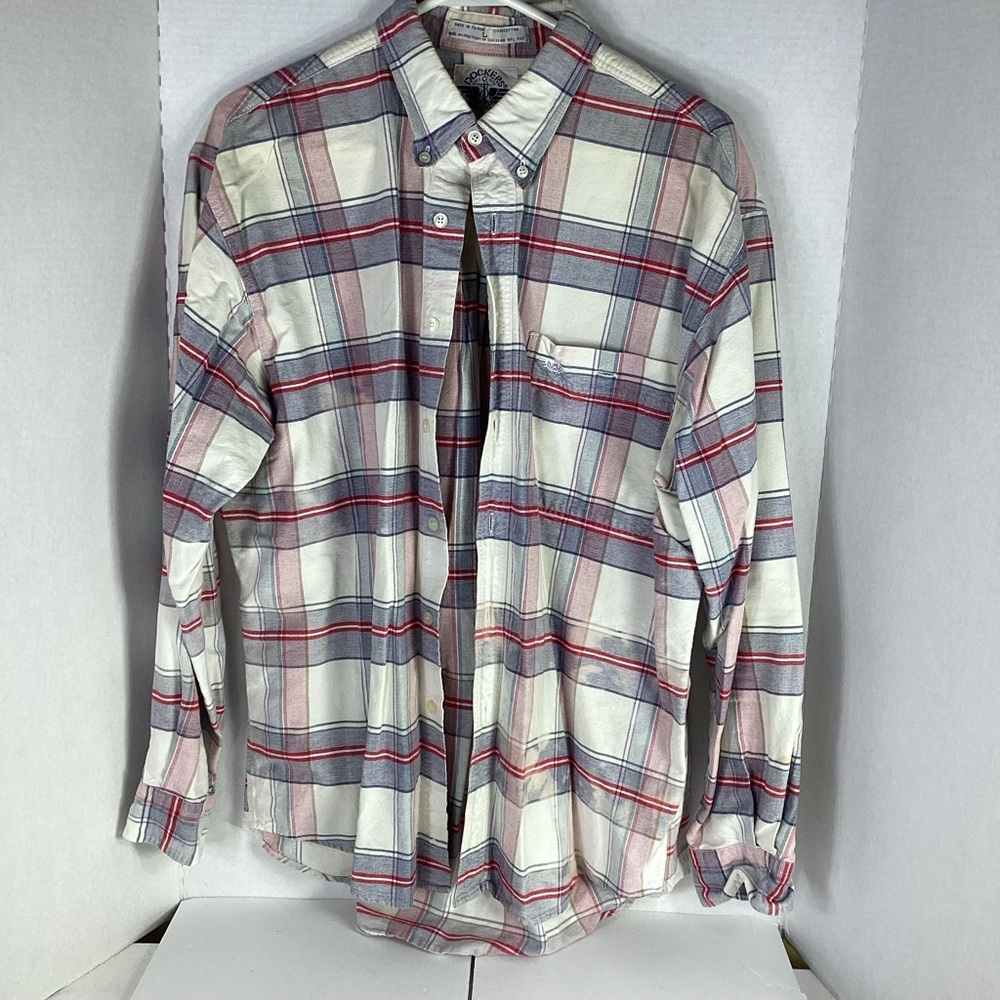Dockers Red and Blue Plaid Casual Shirt size large